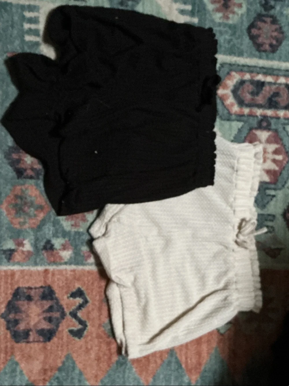 Casual Elastic Waist Shorts Duo - Black & Cream
